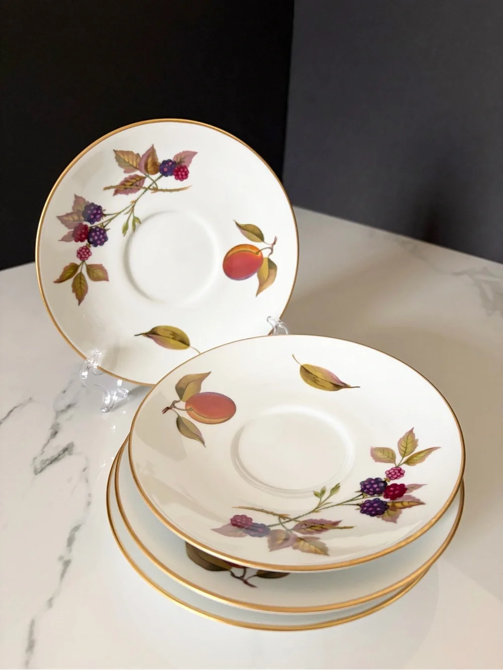 SET of 4 Evesham Saucers - 6.5